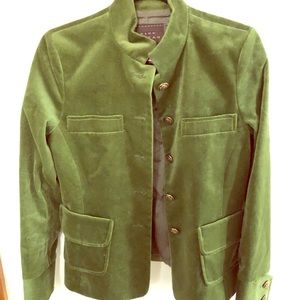 PINK TARTAN OLIVE GREEN MILITARY STYLE BLAZER